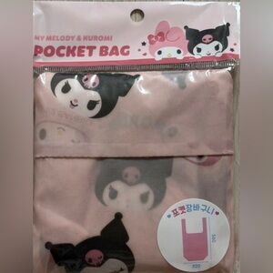 Sanrio My Melody & Kuromi Pink Pocket Shopping Tote Bag NIB